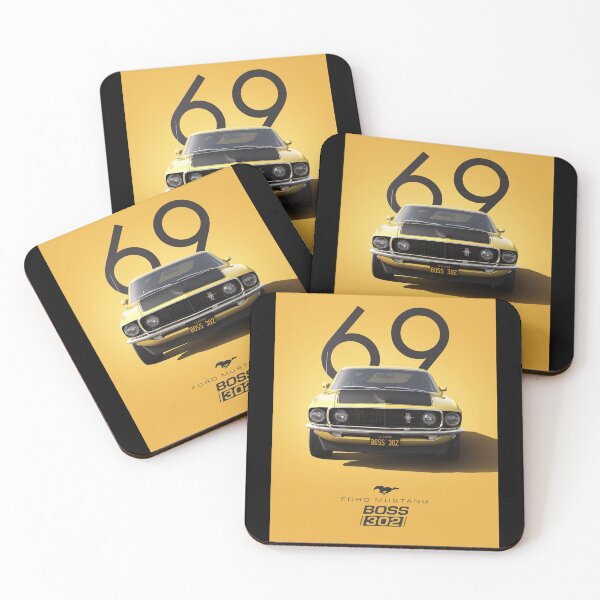 Artikelvorschau, 1969 Ford Mustang Boss 302 entworfen und verkauft von Lucy Goosy Art.