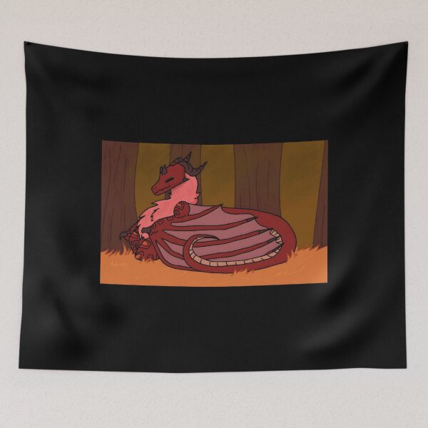 Item preview, Cozy Red Dragon in the Forest designed and sold by Catsi-Nook-Art.