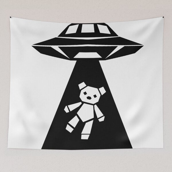 Item preview, UFO Abducting a Teddy Bear designed and sold by matybrak.