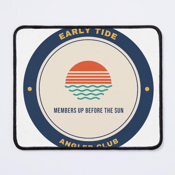 Item preview, Early Tide Angler Club - Retro Fishing Badge designed and sold by AutopilotGoods.