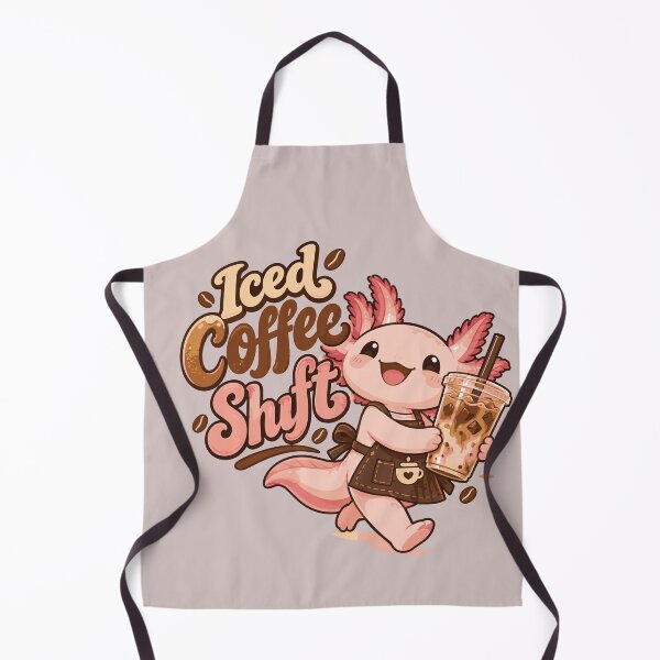 Item preview, Iced Coffee Shift – Cute Axolotl Barista Iced Latte Design designed and sold by HH Design House.