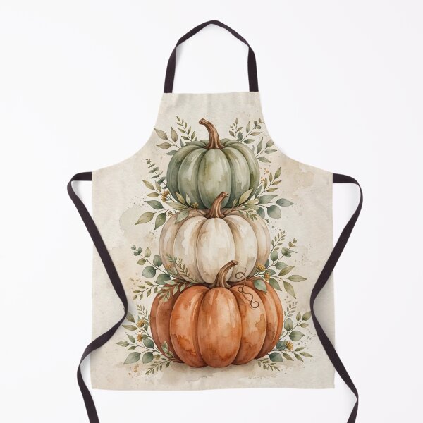 Item preview, Stacked Pumpkins Watercolor Fall Art | Autumn Pumpkin Stack Boho Eucalyptus designed and sold by ArtClipNest.