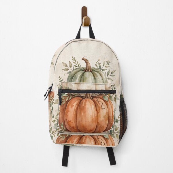 Item preview, Stacked Pumpkins Watercolor Fall Art | Autumn Pumpkin Stack Boho Eucalyptus designed and sold by ArtClipNest.