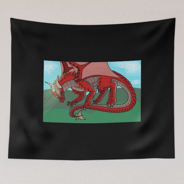 Item preview, Vibrant Red Dragon Illustration designed and sold by Catsi-Nook-Art.