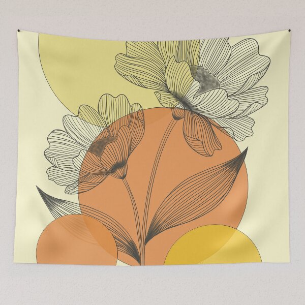 Item preview, Modern Floral Illustration on Geometric Sun Circles designed and sold by Senorona.