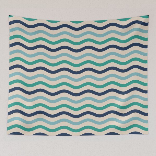 Item preview, Wavy Stripes Pattern in Ocean Blues designed and sold by AutopilotGoods.