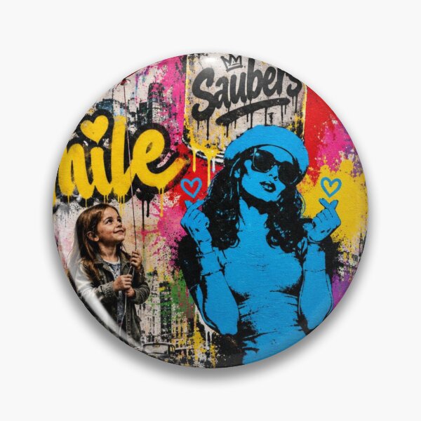 Item preview, Smile Street Art Mural - London Graffiti Modern Colorful Urban Pop Art designed and sold by GrinGalore.