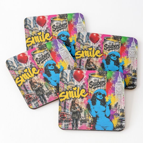 Item preview, Smile Street Art Mural - London Graffiti Modern Colorful Urban Pop Art designed and sold by GrinGalore.