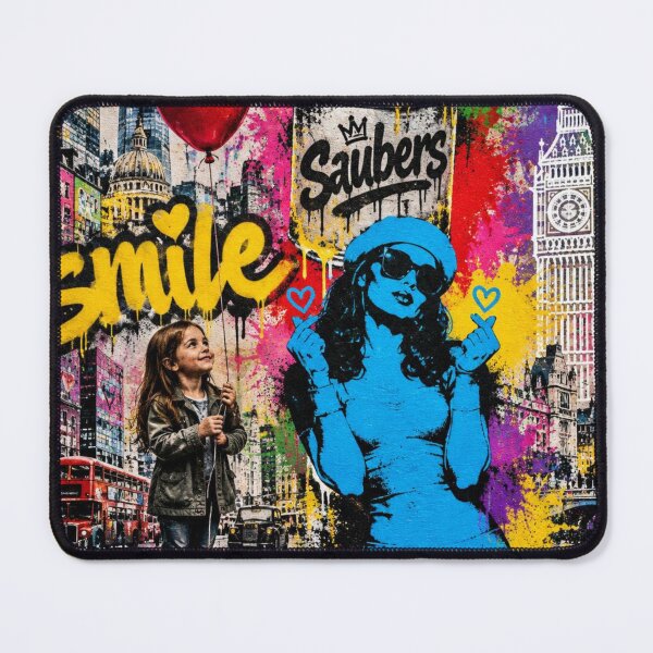 Item preview, Smile Street Art Mural - London Graffiti Modern Colorful Urban Pop Art designed and sold by GrinGalore.