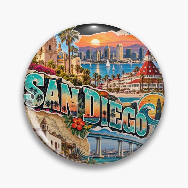 Item preview, San Diego Coastal Heritage — Colorful Streetwear Collage designed and sold by URBIVO.