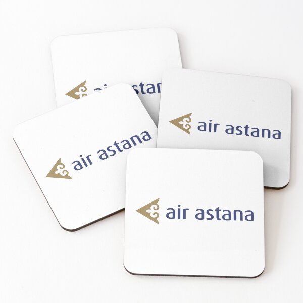 Item preview, Air Astana Logo - Golden Ornamental Emblem and Navy Wordmark Kazakhstan Flag Carrier designed and sold by florian85.