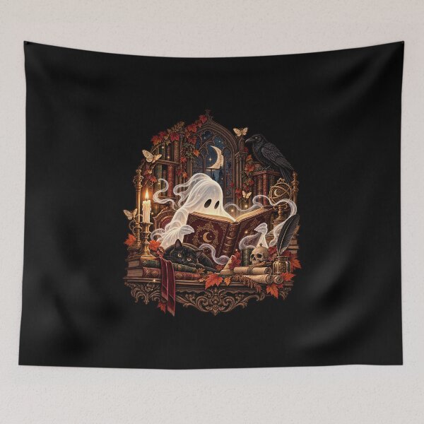 Item preview, Ghost Reading Gothic Dark Academia Halloween designed and sold by DrMerlin.