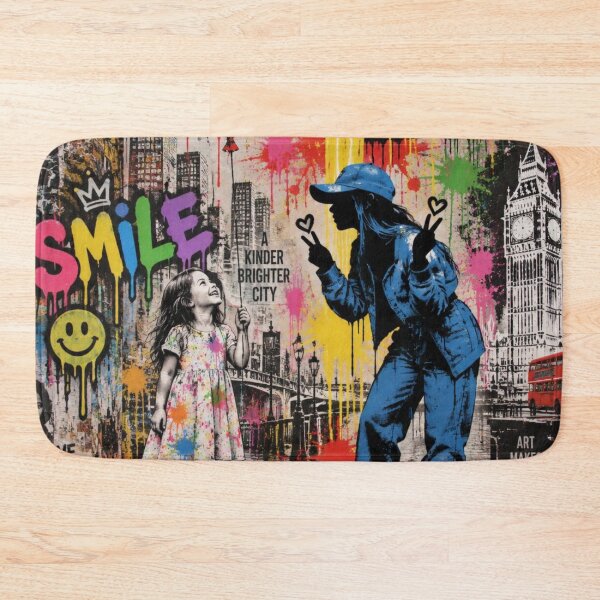Item preview, Kinder Brighter City - Banksy Inspired Street Mural Girl with Ballon Pop Art designed and sold by GrinGalore.