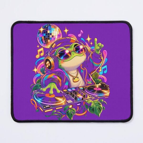Item preview, Retro Frog DJ Funny Music Character Art designed and sold by SHRETAM CO..