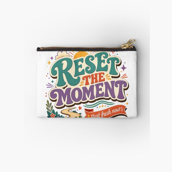 Item preview, Reset the Moment Start Fresh Now Retro Positive Motivational Quote Design designed and sold by inkoutninja.