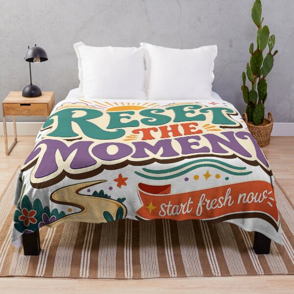 Item preview, Reinicia el momento. Empieza de nuevo ahora. Diseño de cita motivacional positiva retro. designed and sold by inkoutninja.