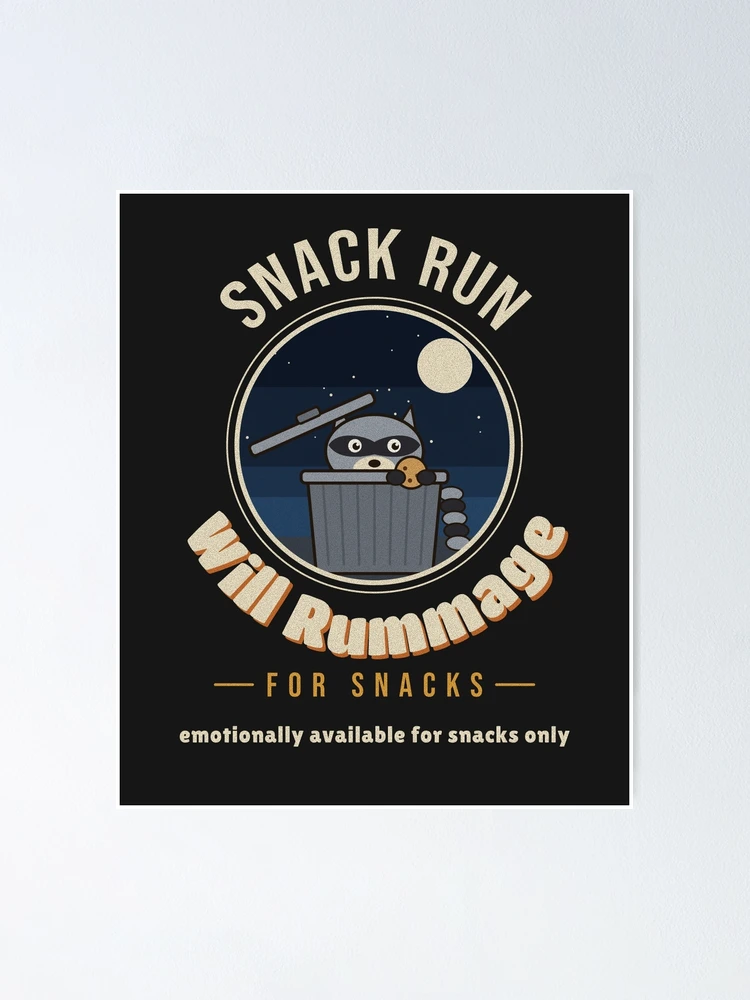 Imagen 1 de 3, Póster con la obra Will Rummage for Snacks Funny Raccoon Trash Can, diseñada y vendida por somebasic.