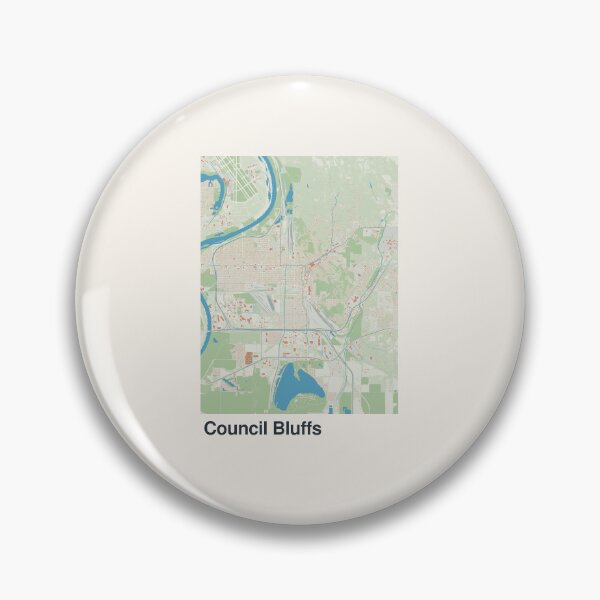Artikelvorschau, Minimalistische Kartenkunst für Council Bluffs entworfen und verkauft von MapsNerd.