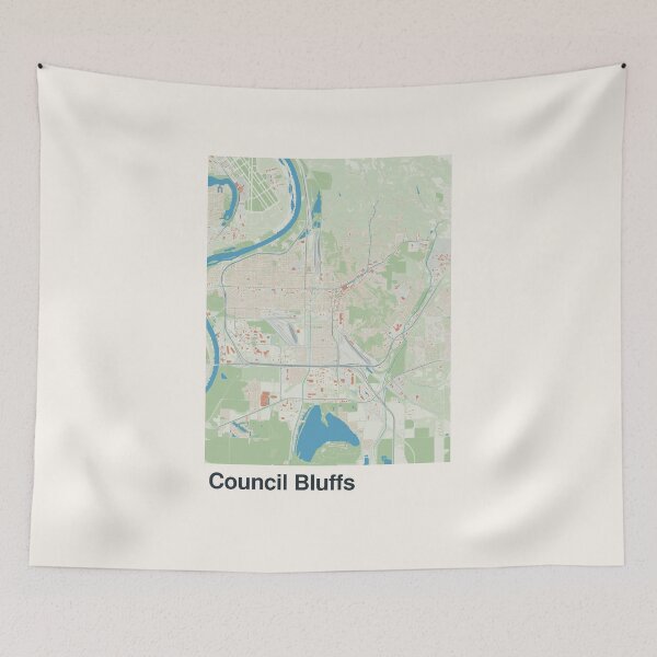 Item preview, Council Bluffs Minimalistic Map Art designed and sold by MapsNerd.