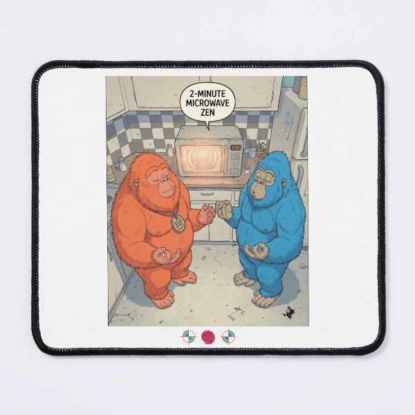Item preview, 2-Minute Microwave Zen - Funny Bigfoot and Sasquatch Meditation Art designed and sold by Whimsy Trail Co.