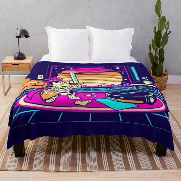 Item preview, Neon Knight vs Roomba Synthwave Showdown designed and sold by KungPowUnicorn.