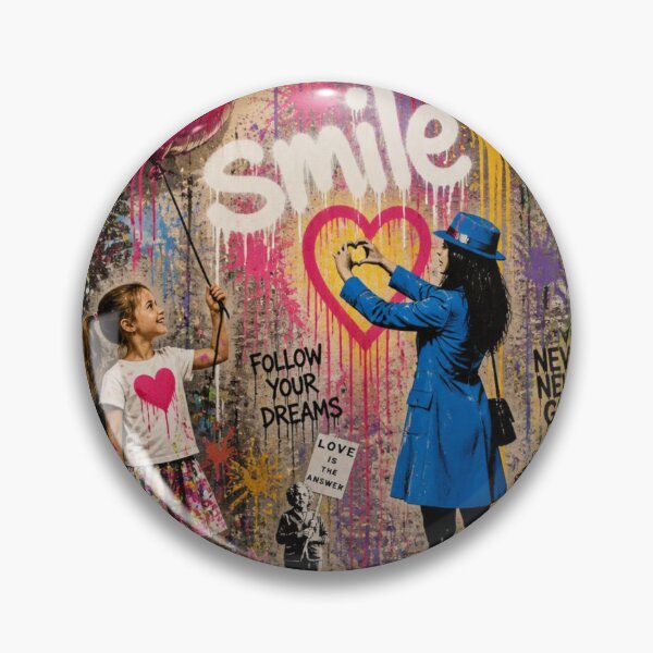Item preview, Girl with Pink Balloon - Banksy Inspired Street Mural Smile Pop Art designed and sold by GrinGalore.