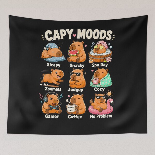 Item preview, Capy Moods Capybara Lover Animal Enthusiast Gift designed and sold by Moscettakkk.