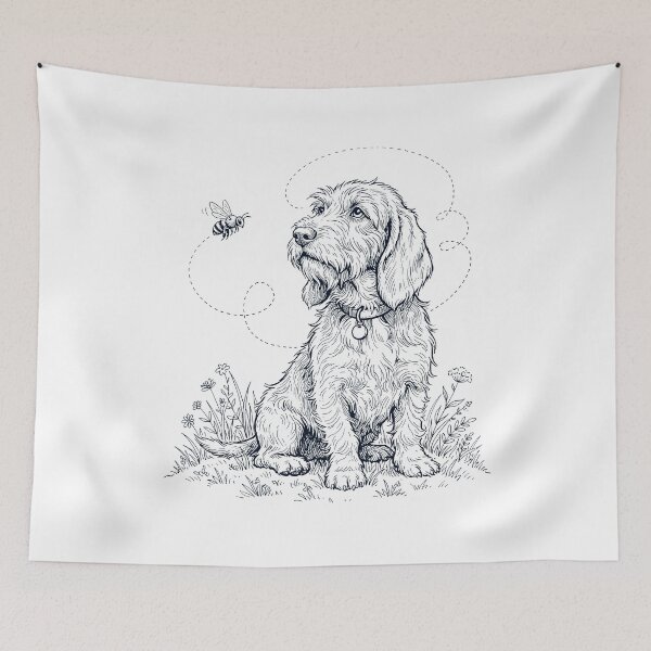 Aperçu de l'œuvre Petit Basset Griffon Vendéen Bourdon Abeille Amoureux des chiens créée et vendue par dian-rody-crest.