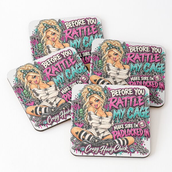 Item preview, Before you rattle my cage, make sure I'm padlocked in | Blonde Women's Dark Humor  Design designed and sold by Crazyhuskychick.