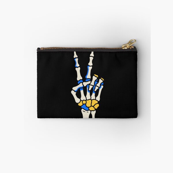 Item preview, Skeleton hand in a peace sign gesture, ideal for Halloween-themed youth fashion and stickers. designed and sold by ElegantOutlines.