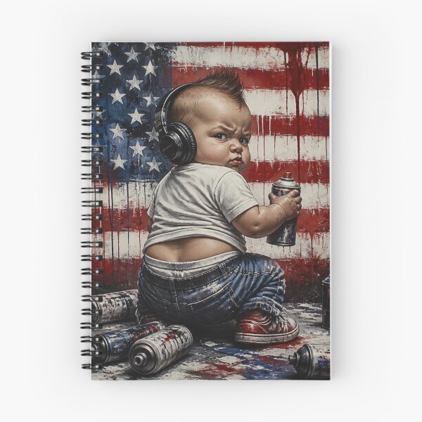 Item preview, Rebellious Little Graffiti Artist - US Flag Headphones Urban Street Art designed and sold by GrinGalore.