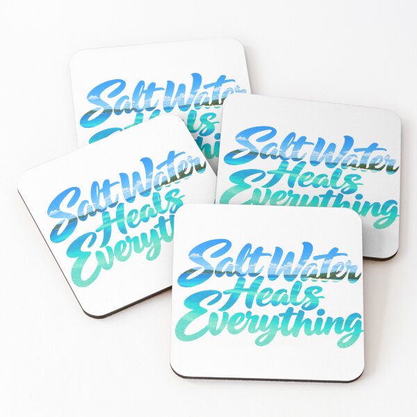 Item preview, Salt Water Heals Everything - Tropical Beach Typography Design designed and sold by IsleAmore.