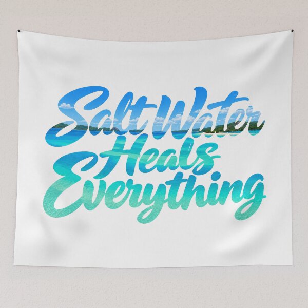 Item preview, Salt Water Heals Everything - Tropical Beach Typography Design designed and sold by IsleAmore.