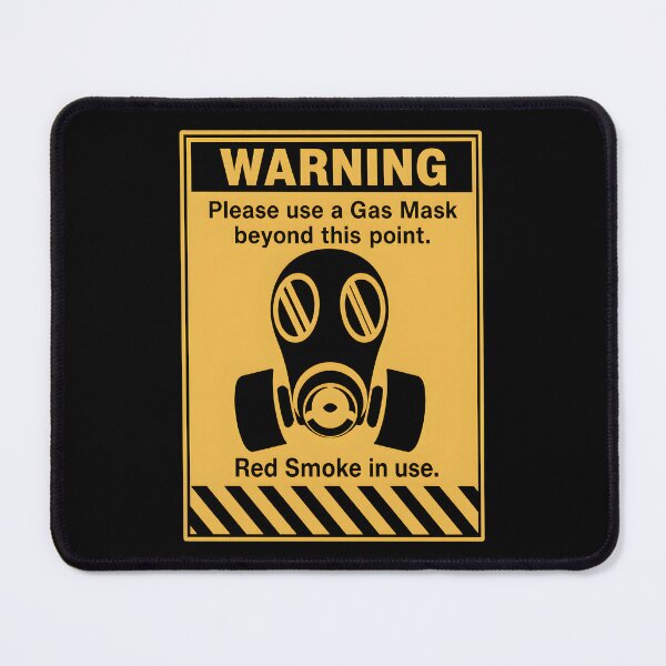 Item preview, WARNING Gas Mask Red Smoke Industrial Sign designed and sold by Orchidarcanum.