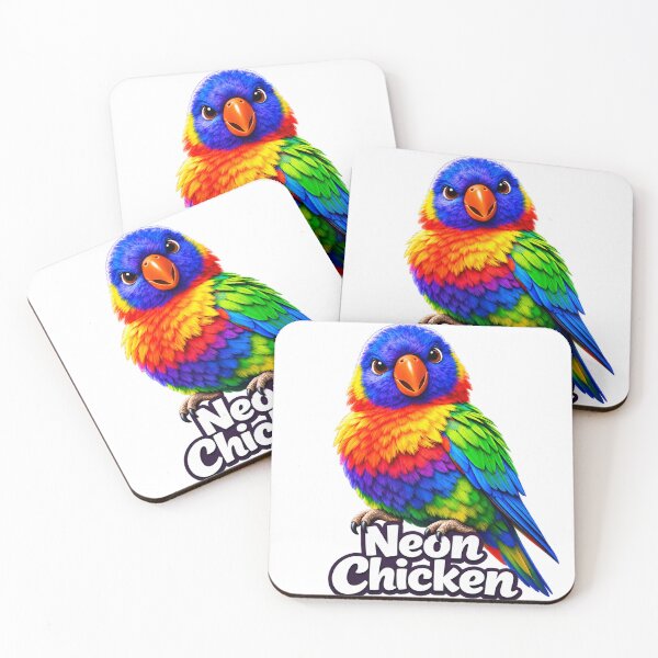 Item preview, Neon Chicken – Rainbow Lorikeet designed and sold by AussiePixel.