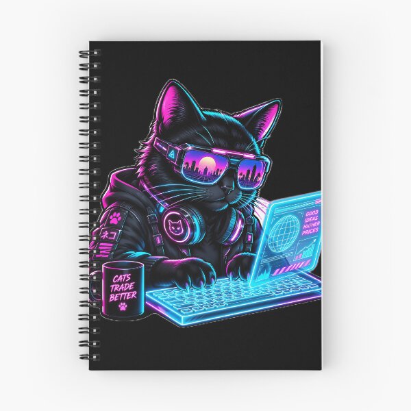 Item preview, Cyberpunk Hacker Cat Neon Synthwave designed and sold by ValhallaHub.