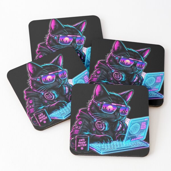Item preview, Cyberpunk Hacker Cat Neon Synthwave designed and sold by ValhallaHub.
