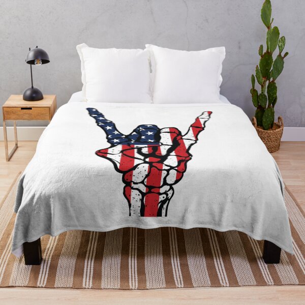 Item preview, Vintage American Flag Skeleton Rock Hand - Distressed Patriotic designed and sold by Marshallamoakohene.