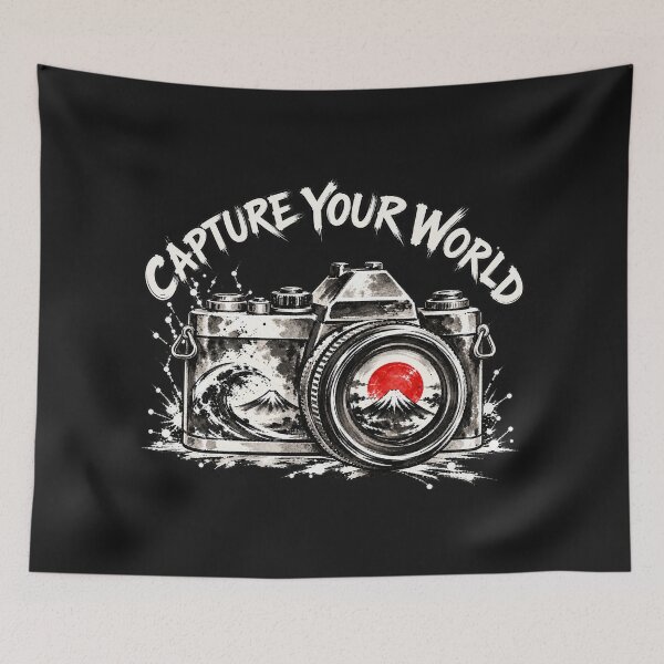 Item preview, Capture Your World – Japanese Camera & Mount Fuji Art designed and sold by KASUMINK.