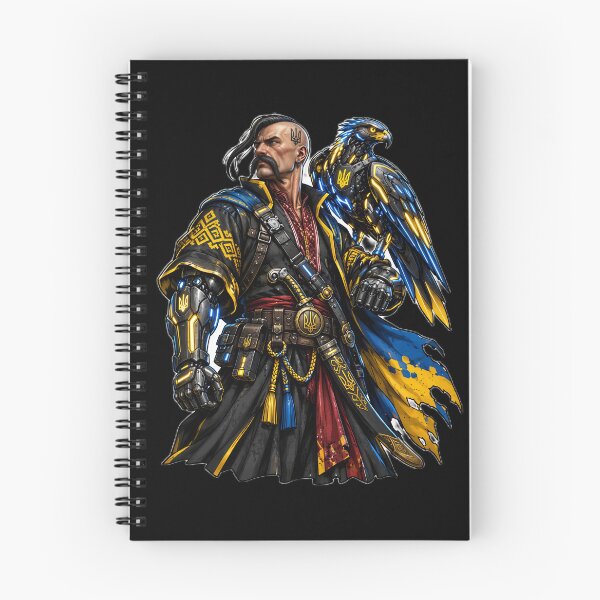 Item preview, Cyberpunk Cossack Warrior Robotic Neon Falcon designed and sold by ValhallaHub.