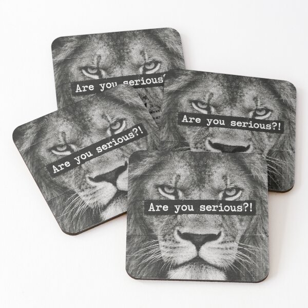 Item preview, Are You Serious?! – Vintage Black and White Lion Face designed and sold by Jandedan.