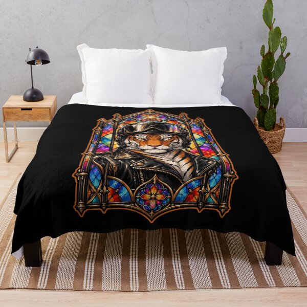 Item preview, Arte en vidrieras de tigre motero designed and sold by TomFrontierArt.