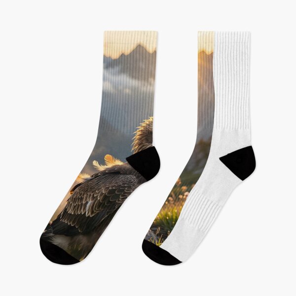 Item preview, Majestic Eagle Above Mountain Sunset designed and sold by Pawzenix.