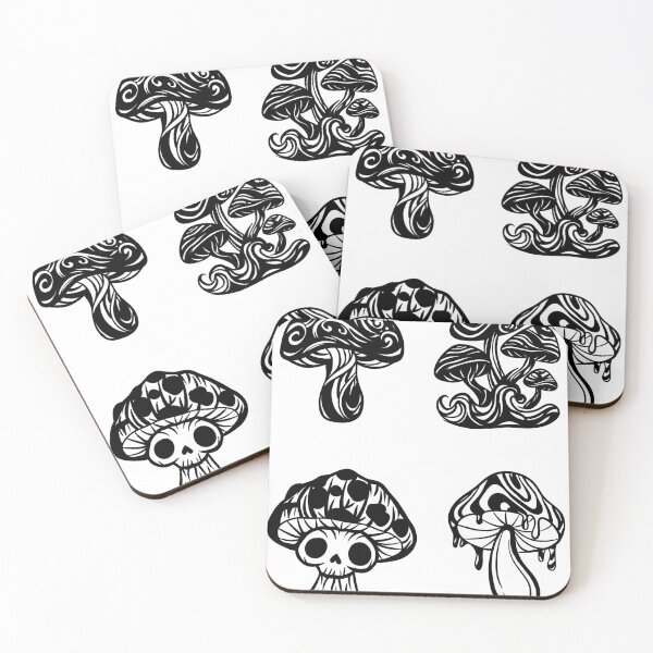 Artikelvorschau, Psychedelische Pilze – Vektor-Set — Trippy Skull Magic Fungus entworfen und verkauft von LYAN-STORE.