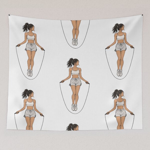 Item preview, Jump Rope Girl Sketch, rope / fitness / sketch aesthetic. designed and sold by EdgeSphere.