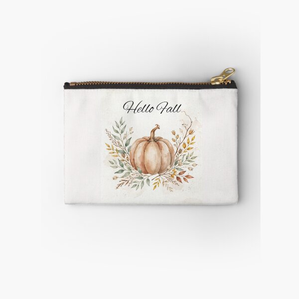Item preview, Hello Fall Beige Pumpkin Watercolor Single Pumpkin Botanical Eucalyptus Art designed and sold by ArtClipNest.