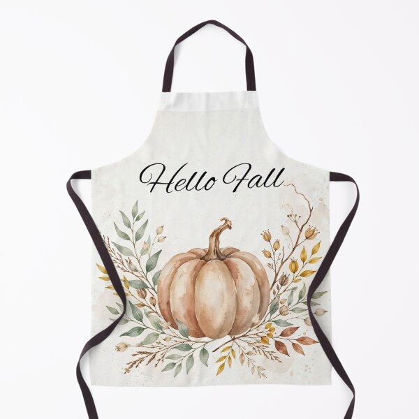 Item preview, Hello Fall Beige Pumpkin Watercolor Single Pumpkin Botanical Eucalyptus Art designed and sold by ArtClipNest.