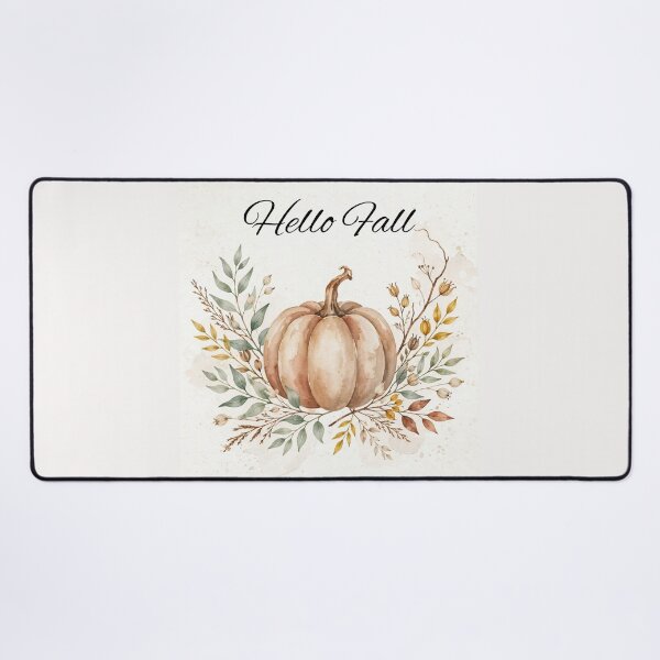 Item preview, Hello Fall Beige Pumpkin Watercolor Single Pumpkin Botanical Eucalyptus Art designed and sold by ArtClipNest.