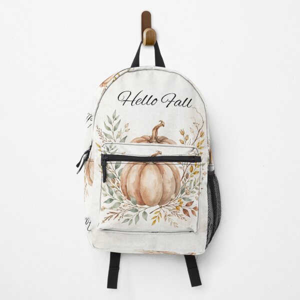 Item preview, Hello Fall Beige Pumpkin Watercolor Single Pumpkin Botanical Eucalyptus Art designed and sold by ArtClipNest.