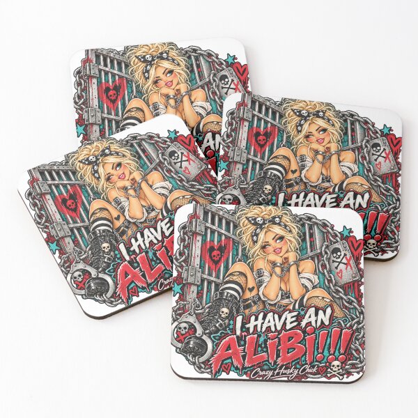 Item preview, I HAVE AN ALIBI | Blonde Women's Dark Humor Design designed and sold by Crazyhuskychick.